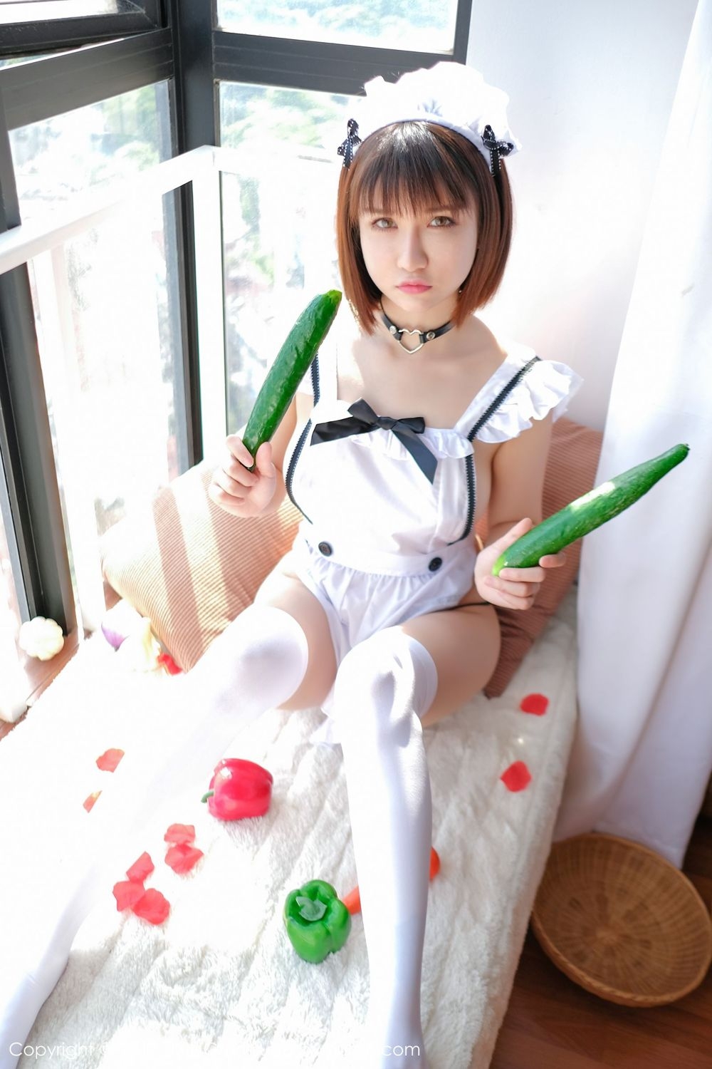 Maid outfit uniform temptation proud jiao meng Ming yan as a person tomato cucumber welfare picture(12)